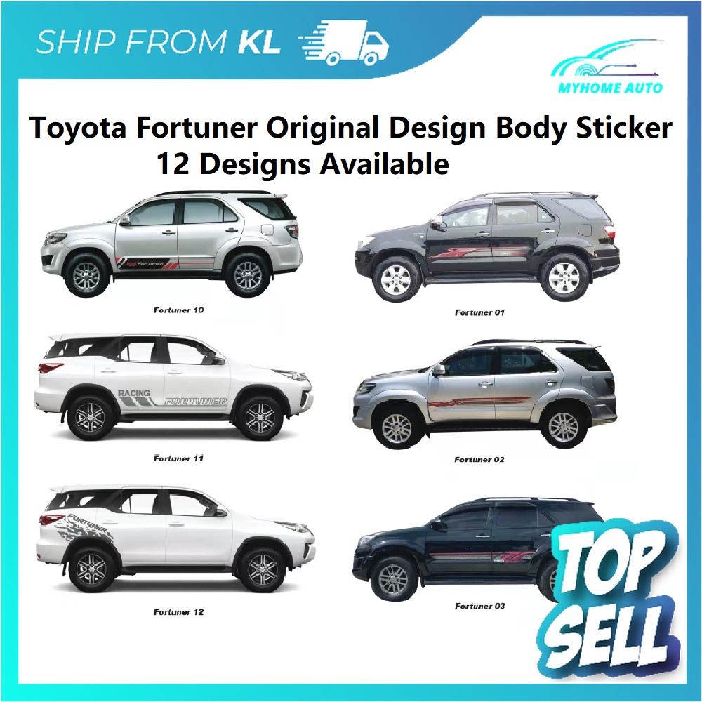 Toyota Fortuner Body Sticker Original Design - 13 Designs ( TRD