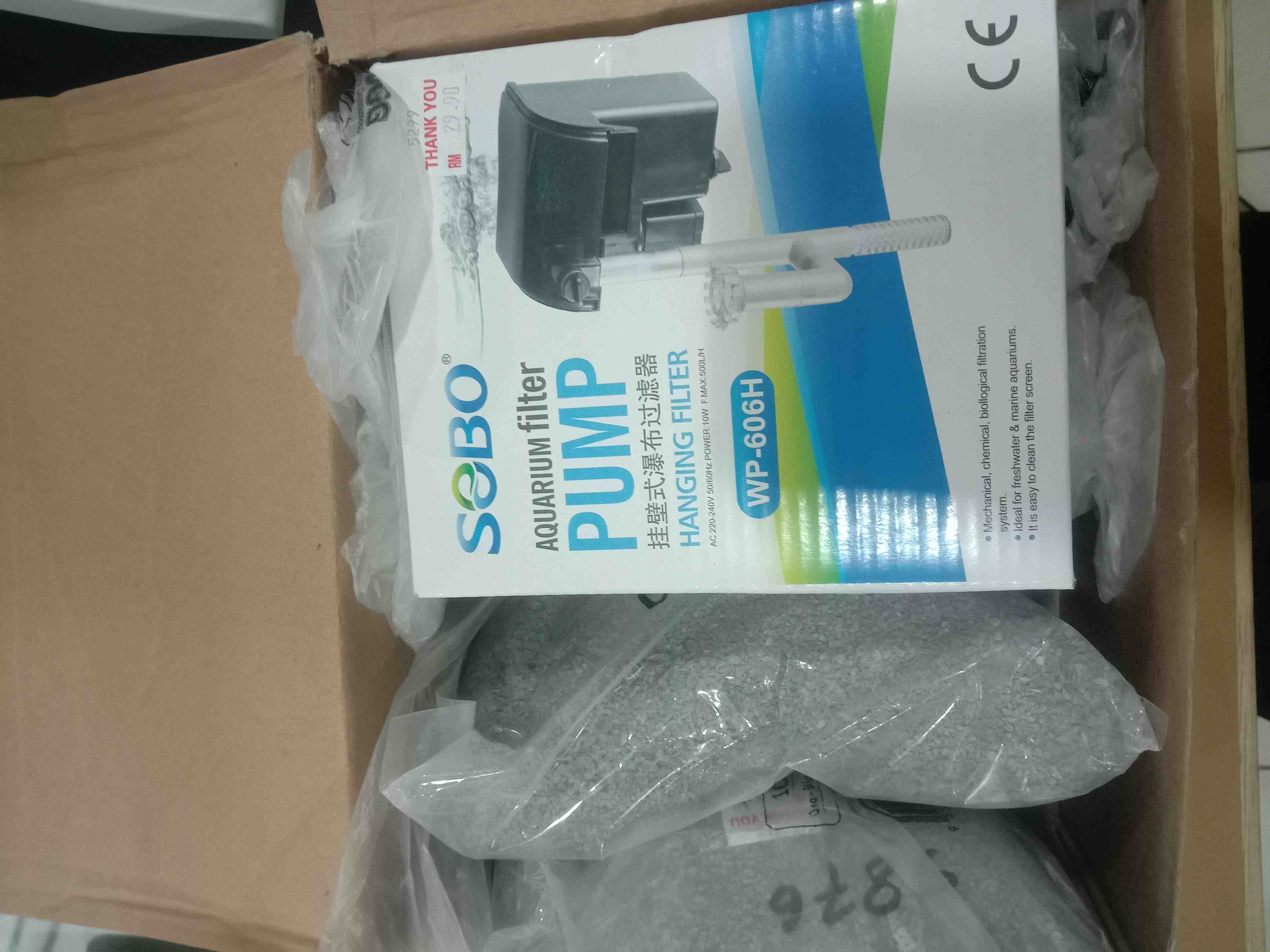 Sobo Aquarium Hanging Filter WP303H WP606H Fish Tank Hang Clip On