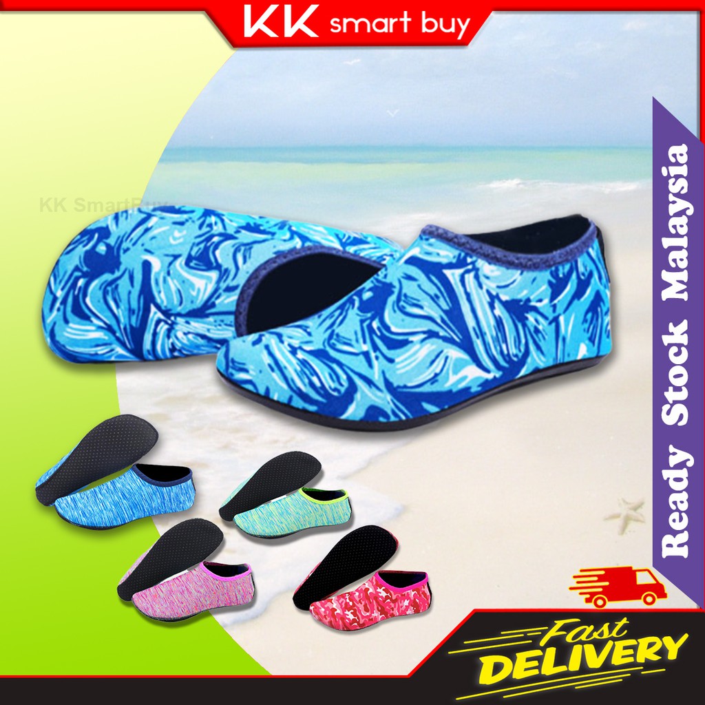Anti slippery Foldable Shoes Snorkeling Beach Yoga Gym  anti skid swimming shoes stokin Kasut Pantai floor socks