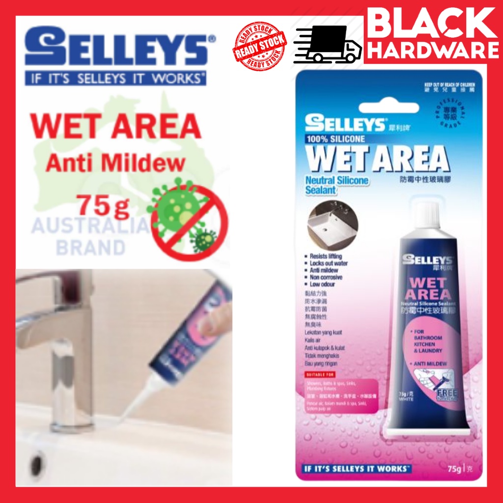 BLACK HARDWARE Selleys Wet Area Anti Mildew Silicone Kitchen Sink