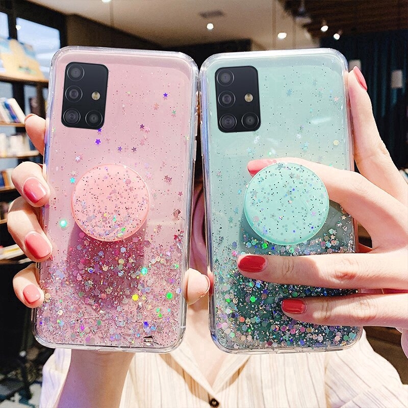 Glitter Star Case Samsung Galaxy A22 A52 A72 A32 4G 5G A02 A02S A51 A71