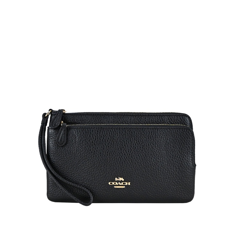 Coach Double Zip Wallet - Black (C5610) | Shopee Malaysia