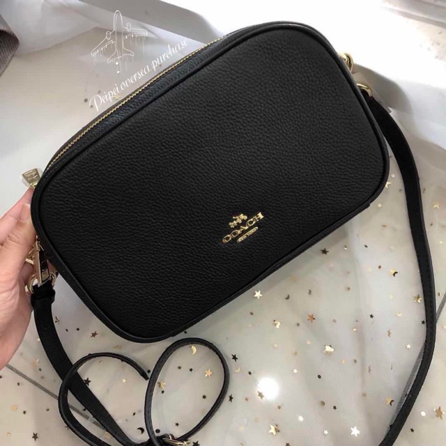 100% original) Coach Jes Double Zip Leather Crossbody Bag | Shopee Malaysia