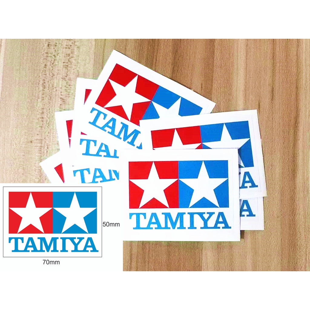 Tamiya Logo Sticker Waterproof PP material (SIze 7cm x 5cm) | Shopee ...