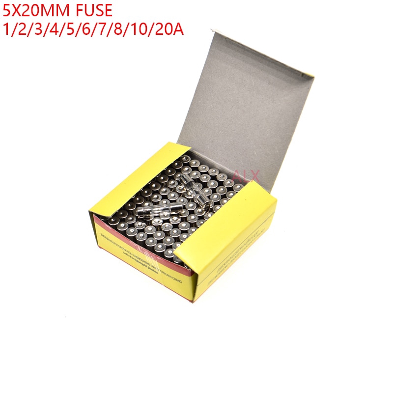 100PC Fuse 3A 5x20mm 5mmx20mm Fast Quick Blow Glass Tube Audio Guitar Amp