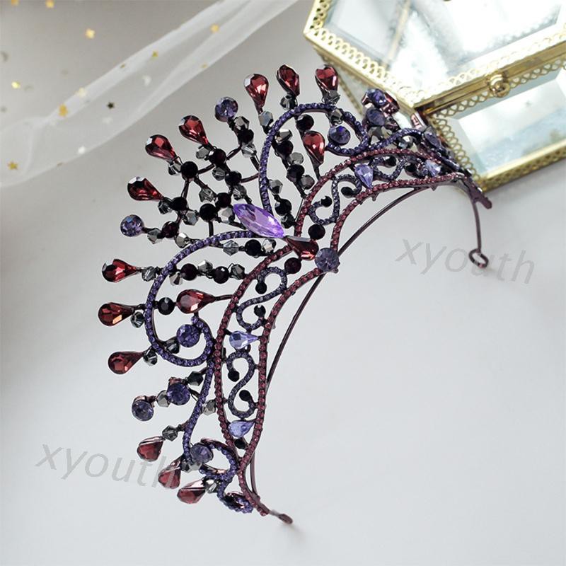 Xy Vintage Baroque Queen Tiara Wedding Crown Bridal Diadem Crystal Rhinestone Jewel Shopee Malaysia