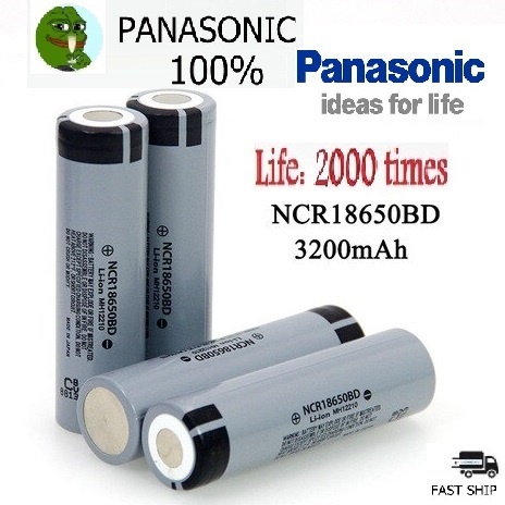 Panasonic NCR18650BD 3200mAh 3.7V 18650 Rechargeable 100% NCR18650BD 3 ...