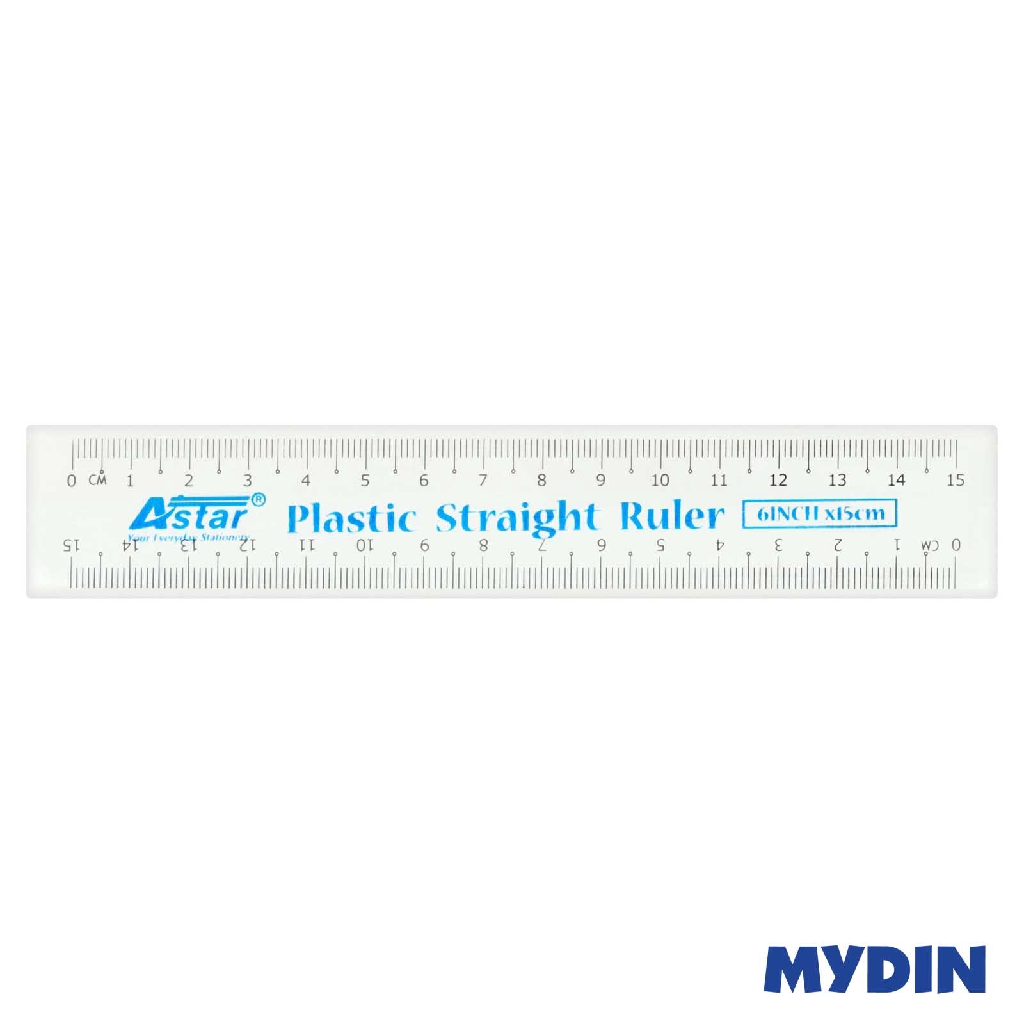 Astar Plastic Straight Ruler (15cm)