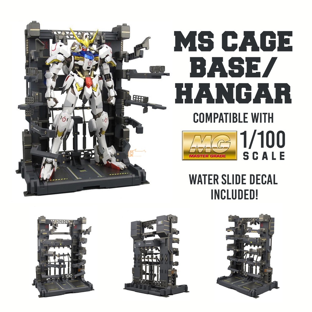 (READYSTOCK) MS Cage Base / Hangar MG 1/100 Gundam Gunpla Stand Domain