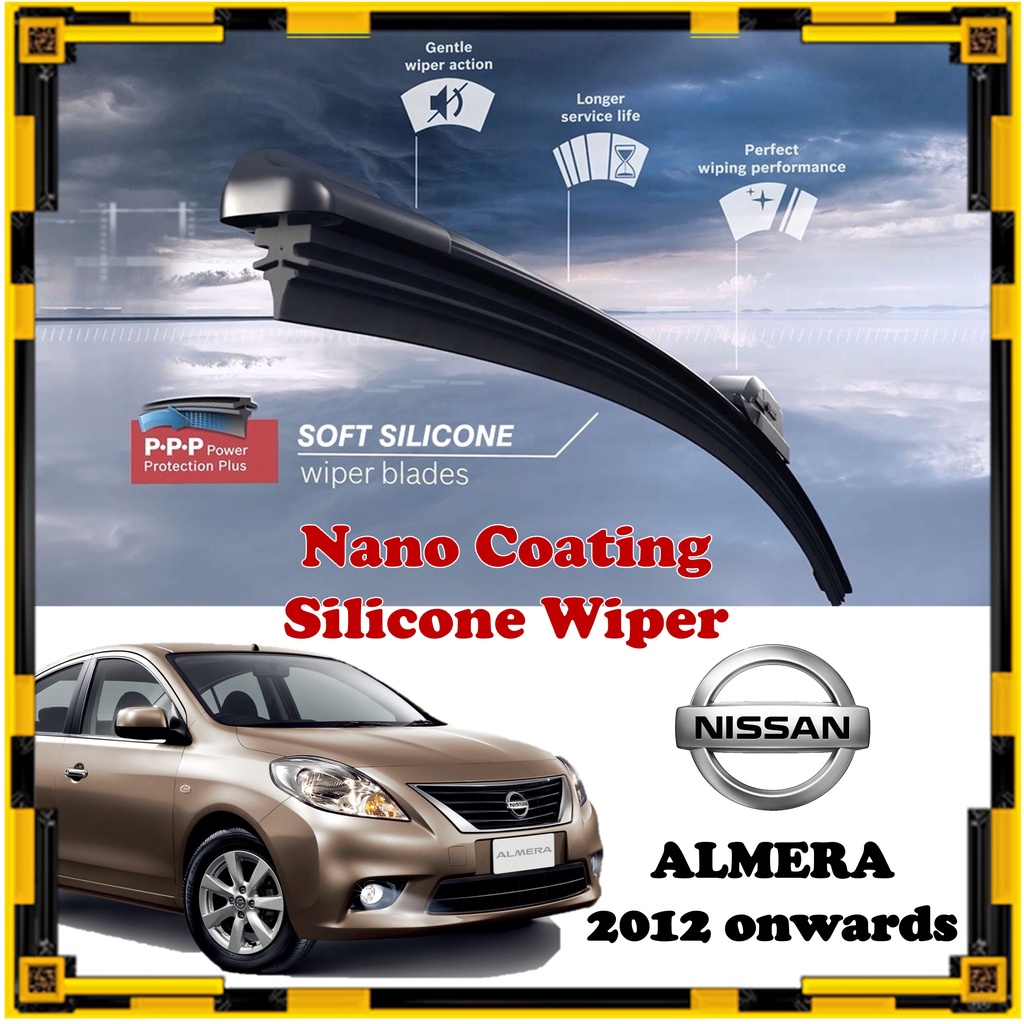Nissan Almera Nano Coating Soft Silicone Car Wiper Blades 1 Pair