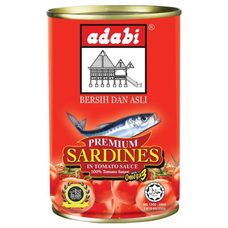 Adabi Ikan Sardin Premium Dalam Sos Tomato Premium Sardines In Tomato