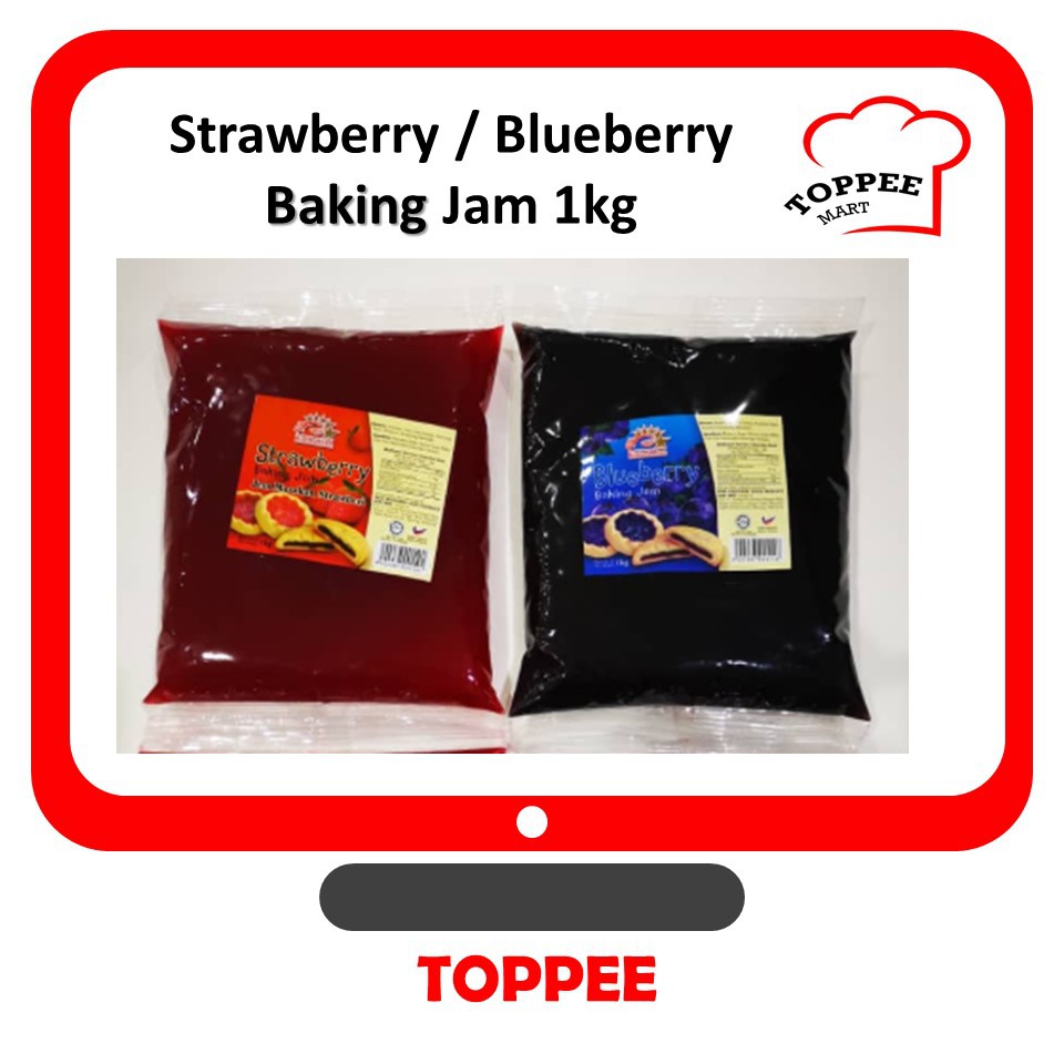 Strawberry / Blueberry BAKING JAM 1kg [Bintang Lima] Shopee Malaysia
