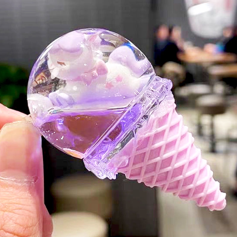 Multi Versatile Collection Pendant Toys Children Decoration Cute Ice Cream Cone Keychain Girls Gifts Glitter Sequins ... - Image 3