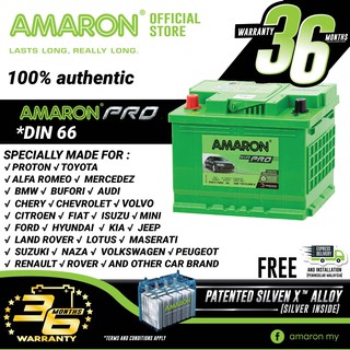 Amaron Pro Din80 Series Car Battery Premium Lasting For Proton Bmw Toyota Audi Mercedez Shopee Malaysia