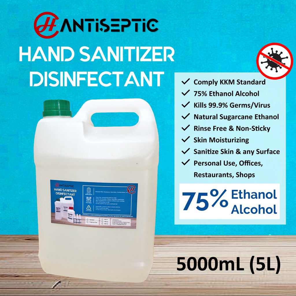 [5000ML] Hand Sanitizer & Disinfectant (Ethanol Alcohol 75%) Malaysia ...