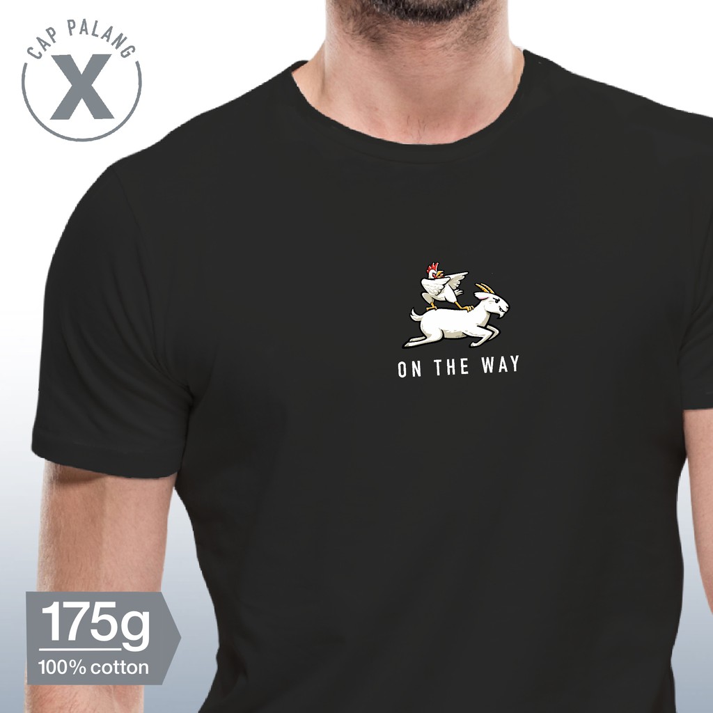 CAP PALANG ID03 'Ayam Kambing' Black T-shirt - 175g 100% cotton Asian cut round neck unisex - tee-shirt teeshirt tshirt