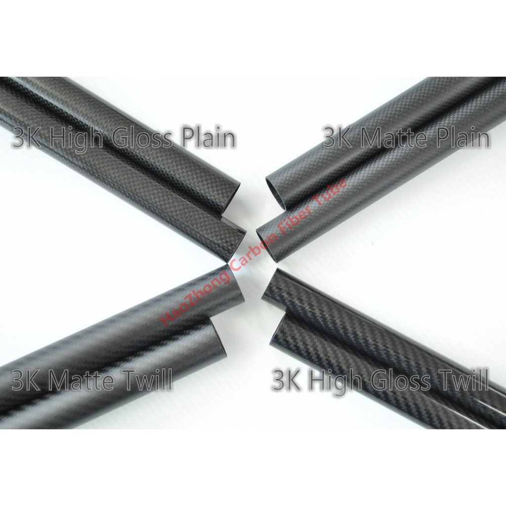 Abester 1pcs Carbon Fiber Tube OD 18mm x ID 17mm x 1000mm 3K Glossy Plain Roll Wrapped Rod Bearing Pole H 
