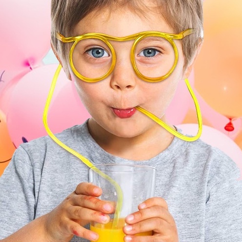 Reusable Fun Party Loop Drinking Straw Novelty Eyeglasses Sipping Tube Non Toxic Drink Tools Safety For Kid Jerami 鍚哥