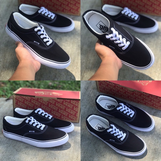 vans era classic all black skate shoes