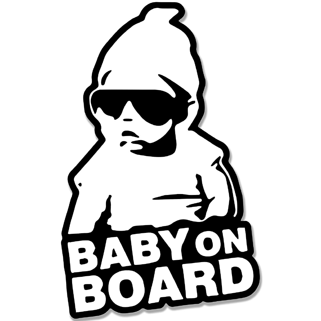 Baby On Board Cool Funny Car Window Laptop Vinyl Decal Hangover Sign