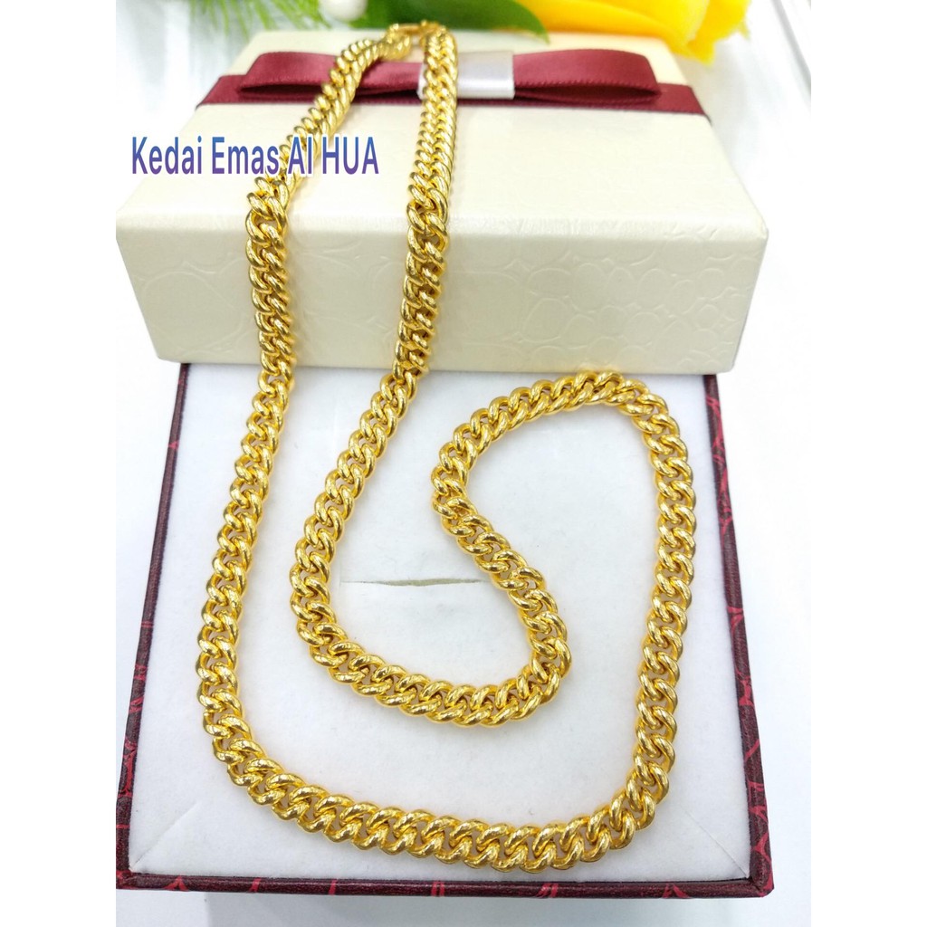 Rantai Leher Gajah Kosong Emas 916 45cm Berat 10 50gram Shopee Malaysia