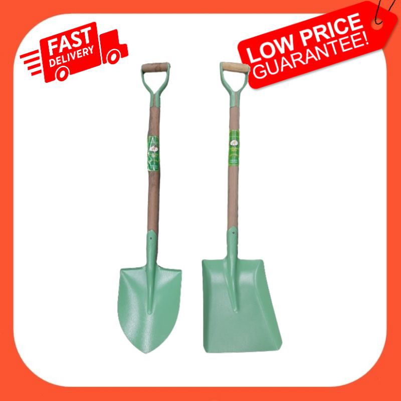Heavy Duty Premium Quality Shovel Flat or Sharp With Wooden Handle