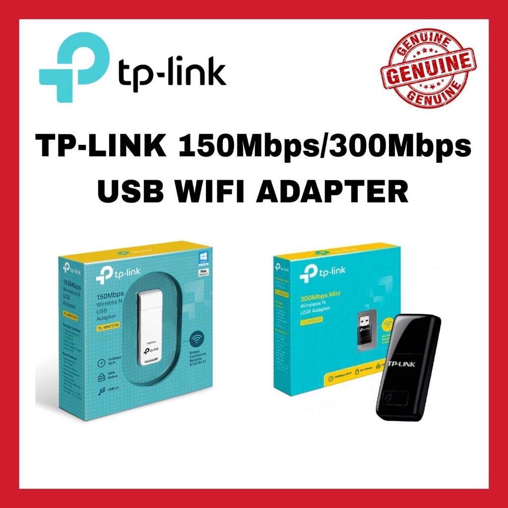 TP-LINK USB WIFI ADAPTER 2.4GHz 5GHz 150Mbps/300Mbps TL-WN-727N/TL ...