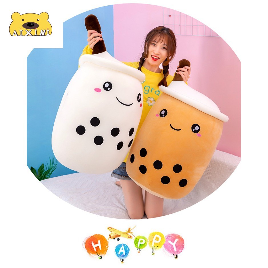 AIXINI Stuffed Cute Pillow Boba Pillow Murah 50CM Bubble Tea Pillow Big ...