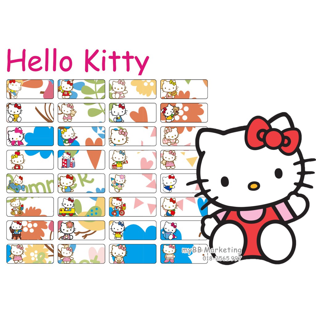 Hello Kitty Name Sticker (waterproof) - Ready Stock | Shopee Malaysia