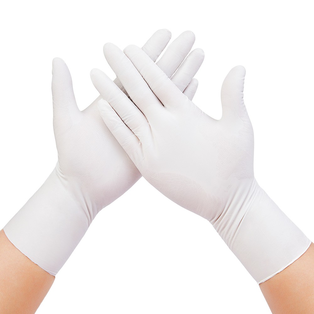 white nitrile gloves