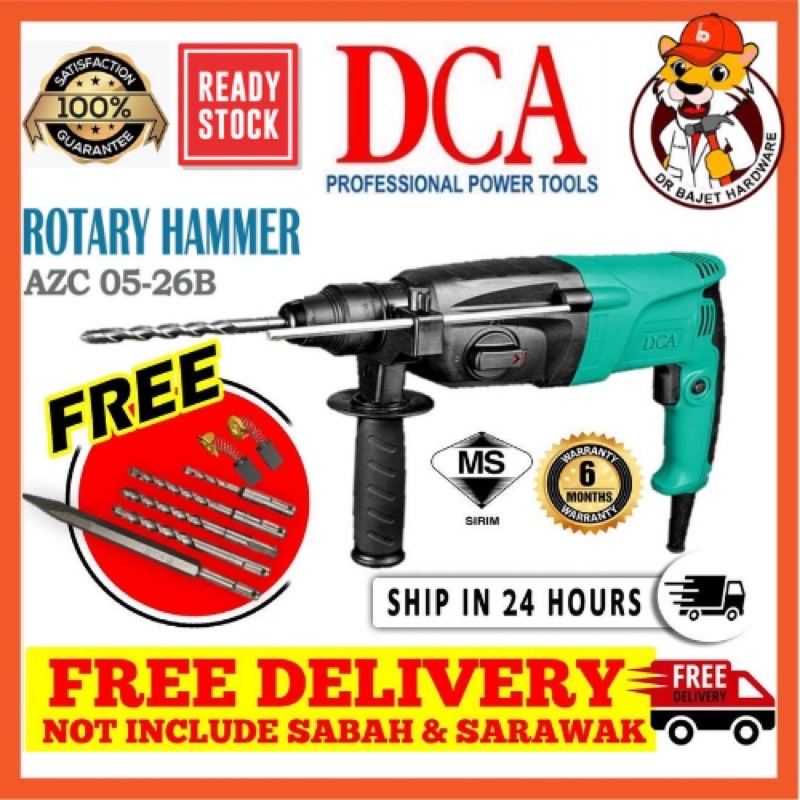 Dca Rotary Hammer Drill 3in1 Azc 05 26 Penebuk Dinding Azc 0526 Azc0526 Stanley Bosch Total Bossman Makita Shopee Malaysia