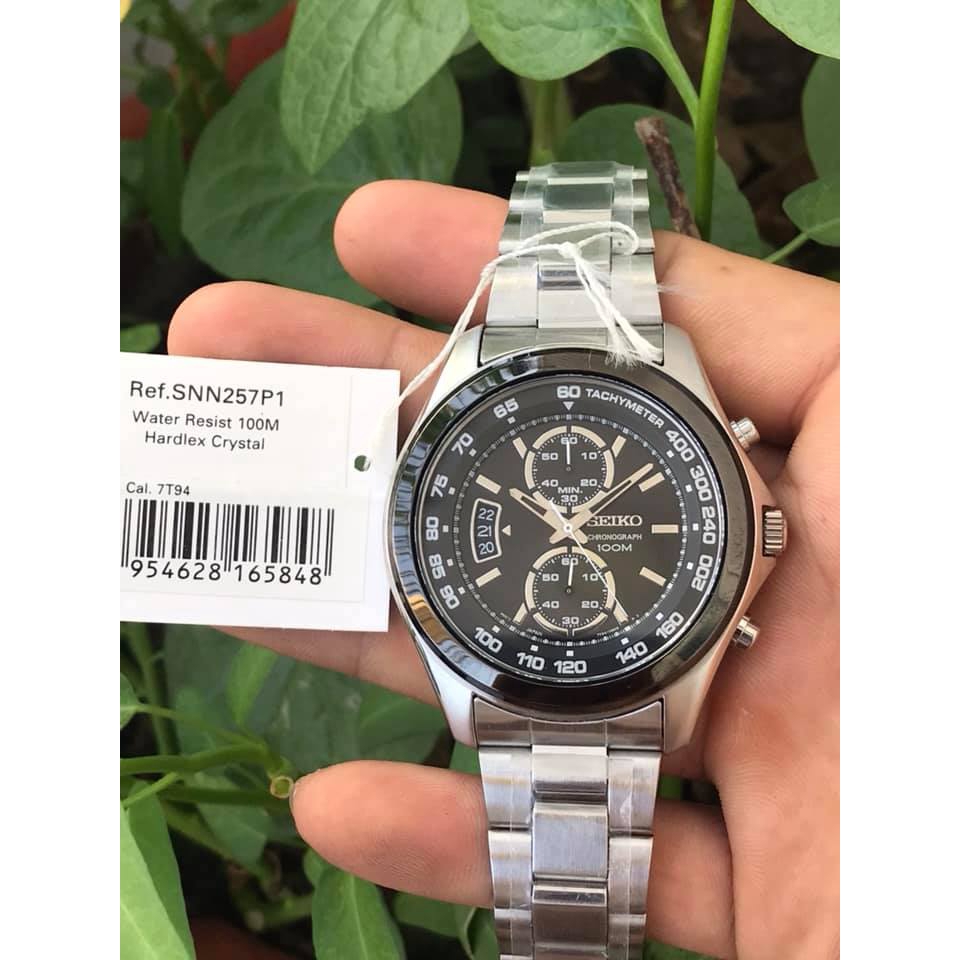 Seiko SNN257P1 Quartz Chronograph Black Dial Stainless Steel Bracelet Men's  Watch | Shopee Malaysia