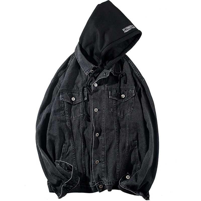 black jean hoodie jacket