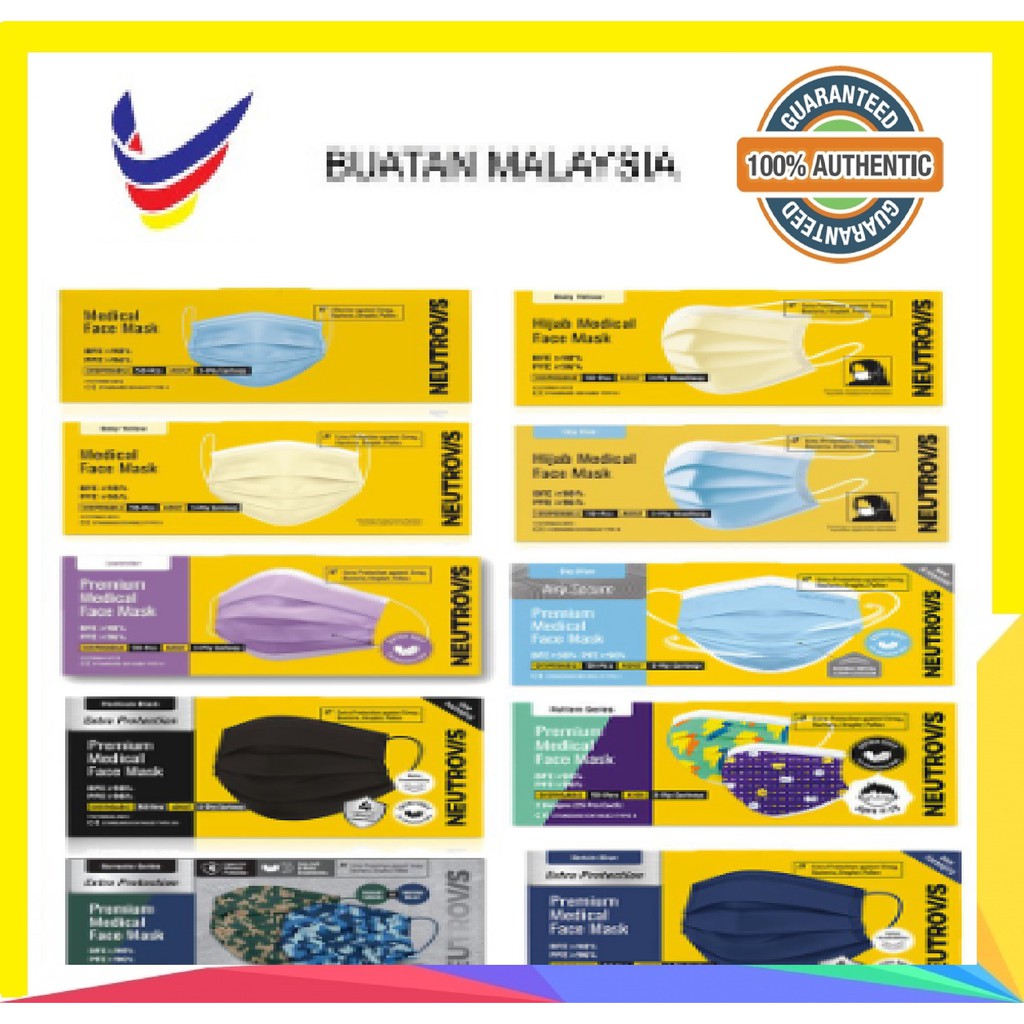 NEUTROVIS Medical Face Mask 3 ply / 4 ply Adult and Kid (Earloop, Hijab