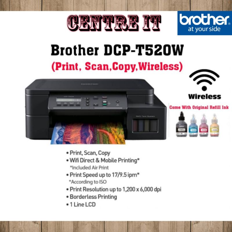 Brother DCPT520W Printer ( Print , Scan , Copy , WiFi) Original Refill