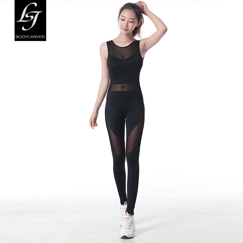New Women Mesh Leotard Ballet Yoga Bodysuit Pro Training Jumpsuit