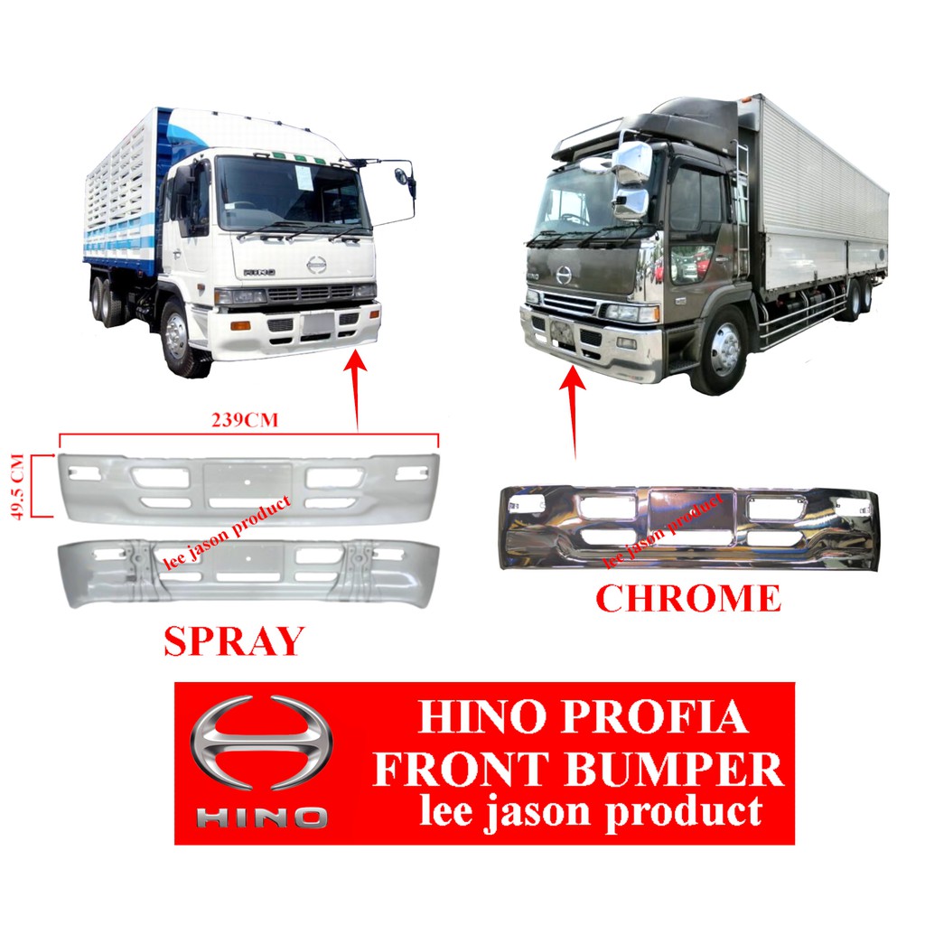 J125S08 HINO PROFIA FRONT BUMPER SPRAY OR CHROME | Shopee Malaysia