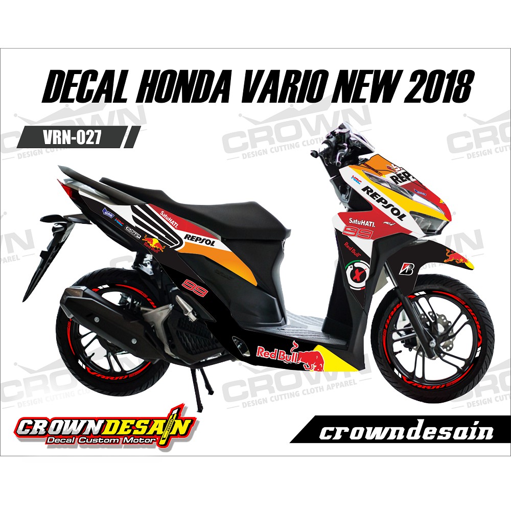 New Vario Sticker Decal Motif Repsol Honda Fullbody Motorcycle Accessories Shopee Malaysia