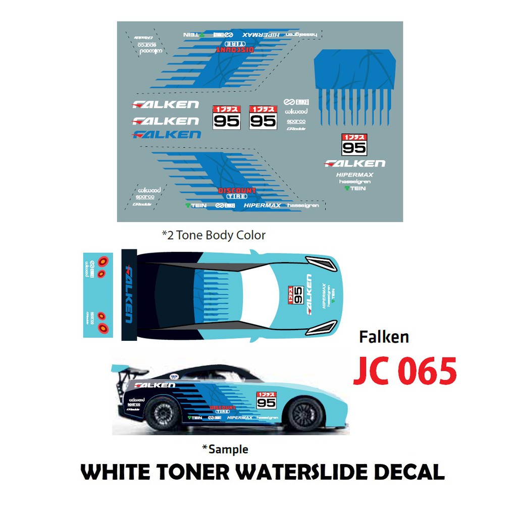 WT306 White Toner Waterslide Decals – ITASHA FALKEN For Custom 1:64 Diecast Models