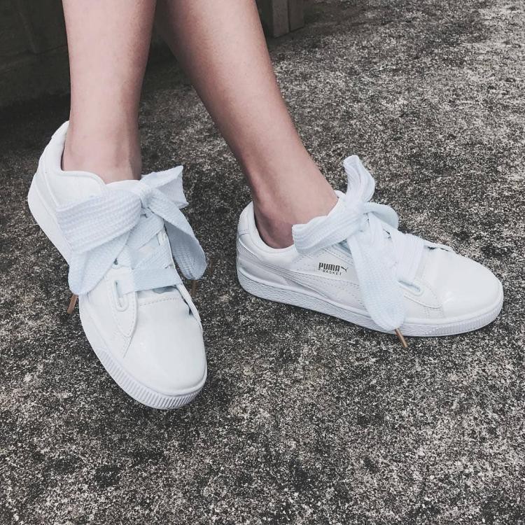 puma basket heart white