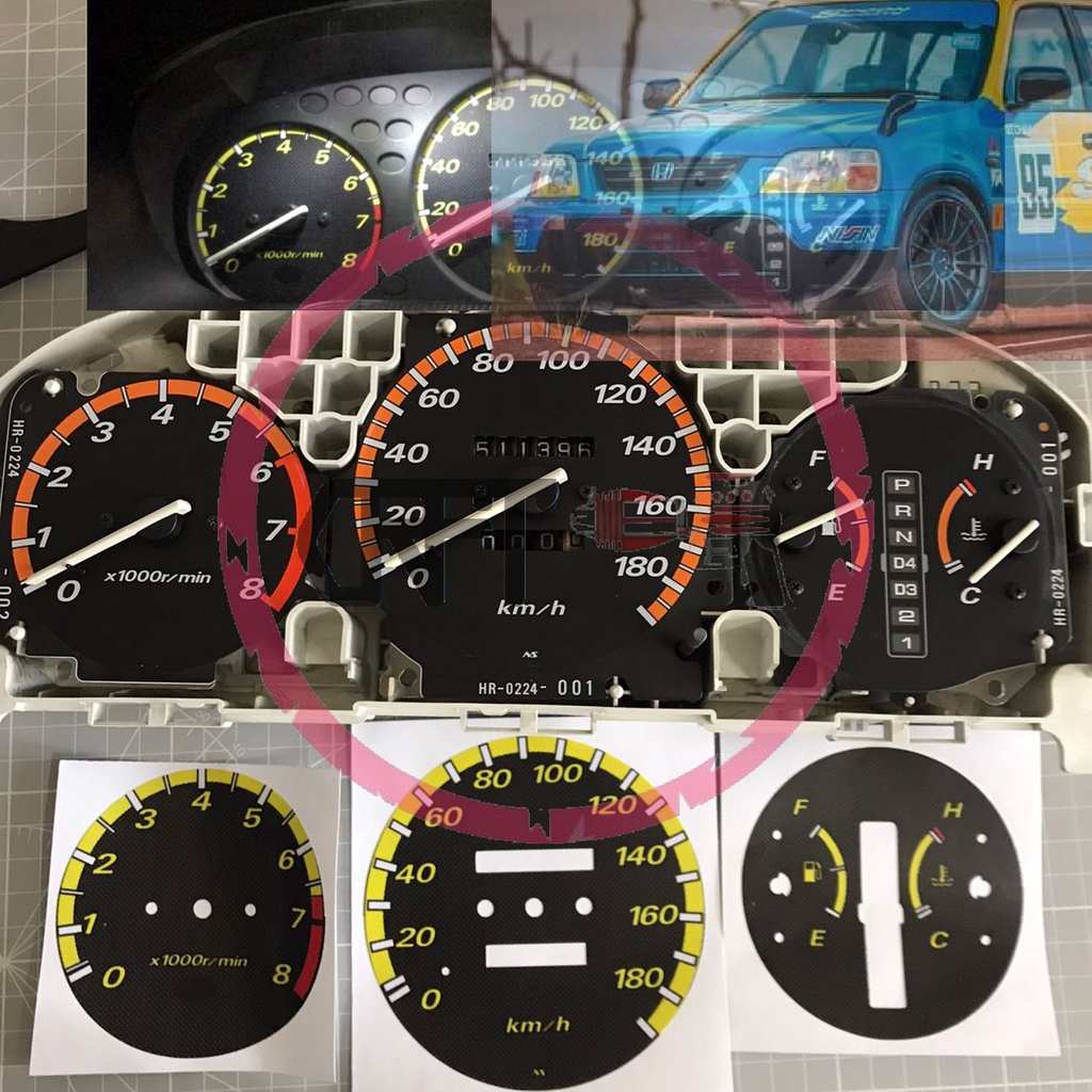 CFS382 3PCS Panel cluster METER PRINTED & CUTTING CUSTOM Honda Crv Crv