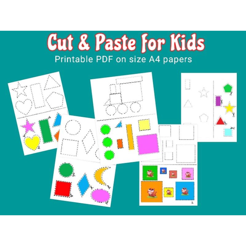 Printable Cut & Paste For Kids Pdf For A4 Size 