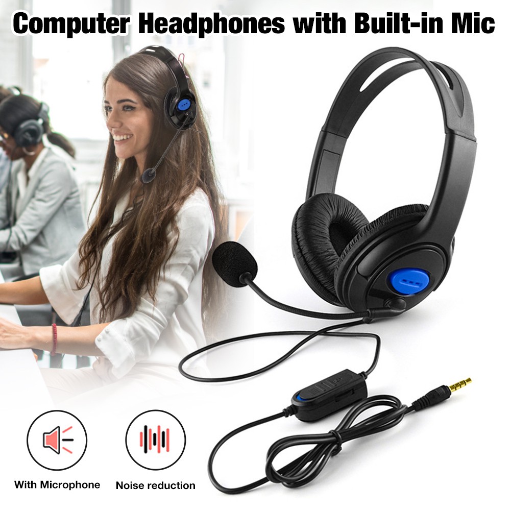 Computer Headset Onear Headphones with Builtin Mic Wired Headphones