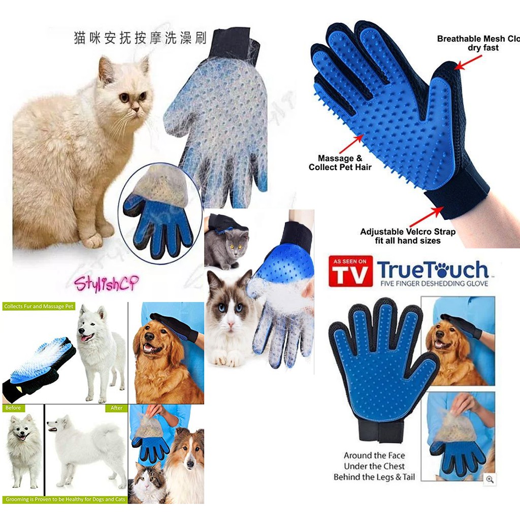 Pet Brush Magic Glove Sarung Tangan Berus Untuk Mandi Kucing 