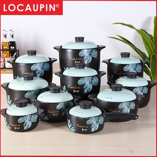 Locaupin Ceramic Stockpot, Stovetop Ceramic Cookware, Soup Pot Stew Pan Casserole Clay Pot Earthen Pot Healthy Stew Pot
