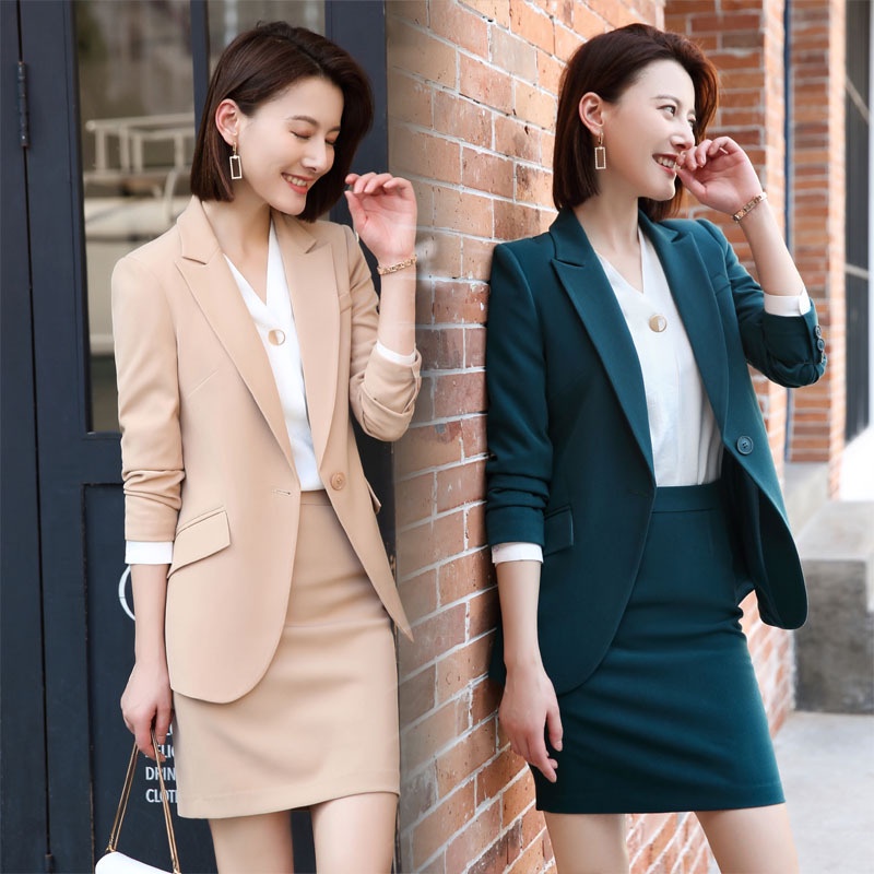 6077 Long Sleeve fashion business attire professional skirt suit leggings hotel front stage work wear clothes formal wear elegant women's clothing hot sale Fashion personal suit