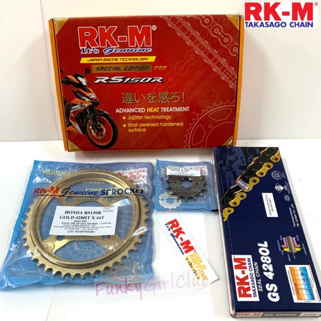 Rkm Oring Chain Sprocket Set Gold Special Edition Rs150 Rs150r 44 15 Rkm O Ring Shopee Malaysia