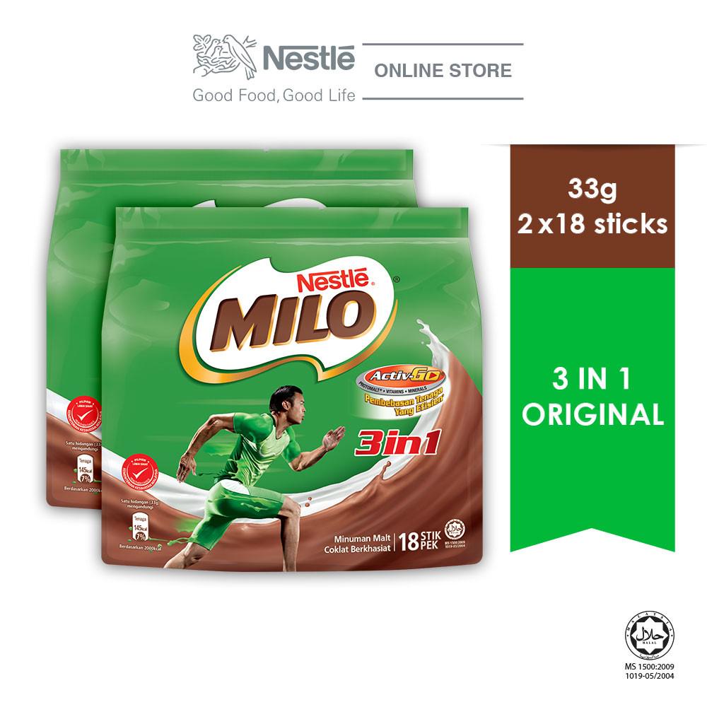 Nestle MILO 3 in 1 ActivGo (33g x 18s x 2 Packs) Shopee Malaysia