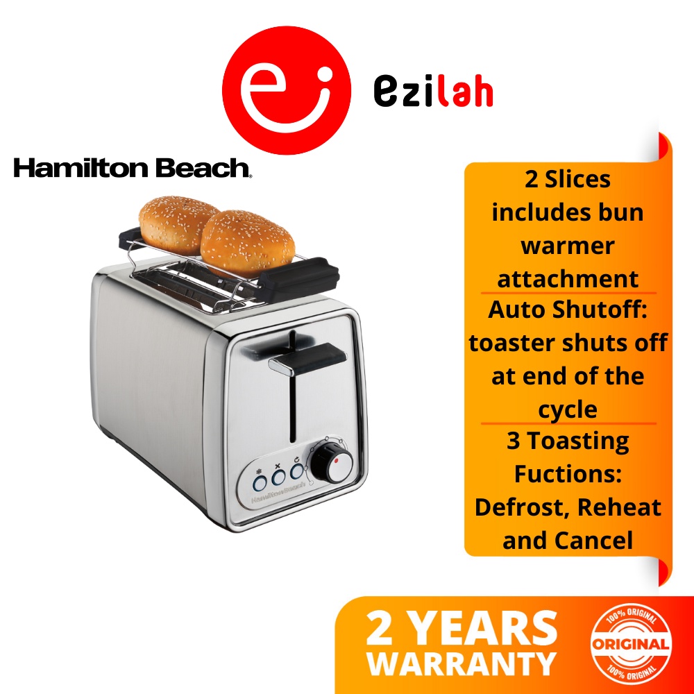 Hamilton Beach Modern Chrome 2 Slice Toaster 22791SAU Shopee Malaysia