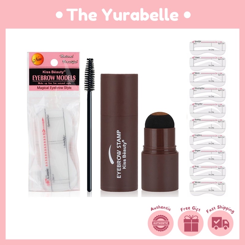 Kiss Beauty Perfect Eyebrow Stamp Stencil Kit FREE Eyebrow Model 10pcs